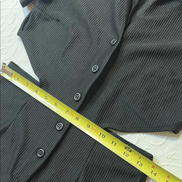 ASOS Black Jumpsuit with Wide-Leg Pants and V-Neck. Button front. Open back. 8 - Picture 9 of 12